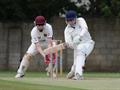 Howie about to be bowled